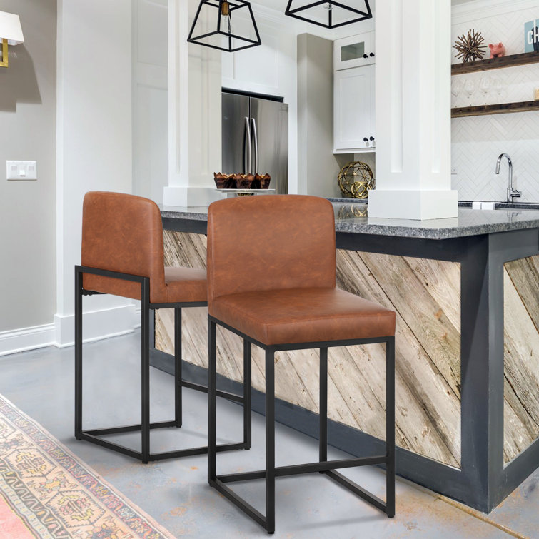 Boise Upholstered Counter Stool with Metal Frame